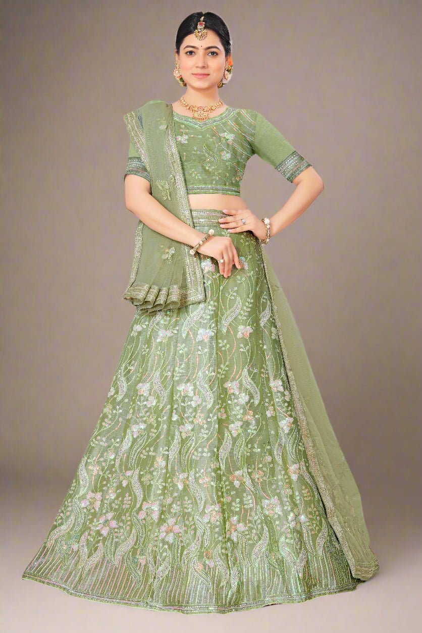 multi sequin embroidered lehengha choli
