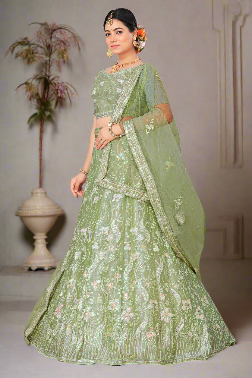multi sequin embroidered lehengha choli