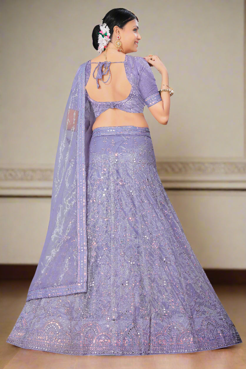 Glistening Lavender Lehenga for Festive & Wedding Occasions