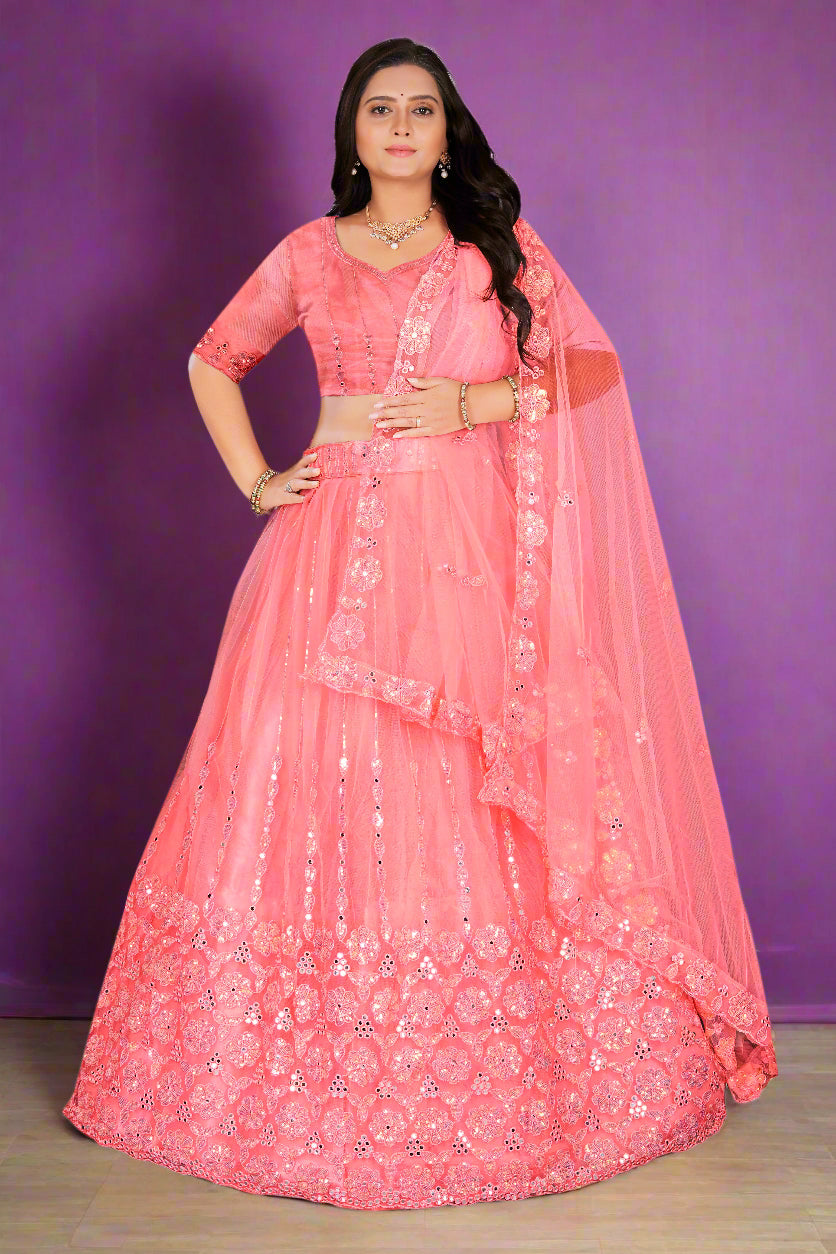 Statement Lehenga Choli with Bold Embroidery