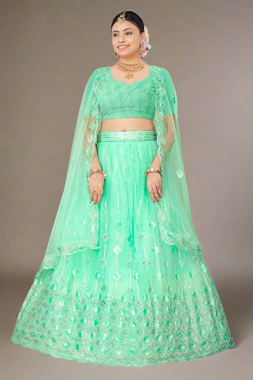 Graceful Ethnic Lehenga Choli with Floral Detailing