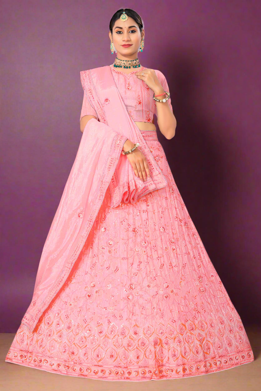 fancy multi dual sequin embroidered lehengha choli